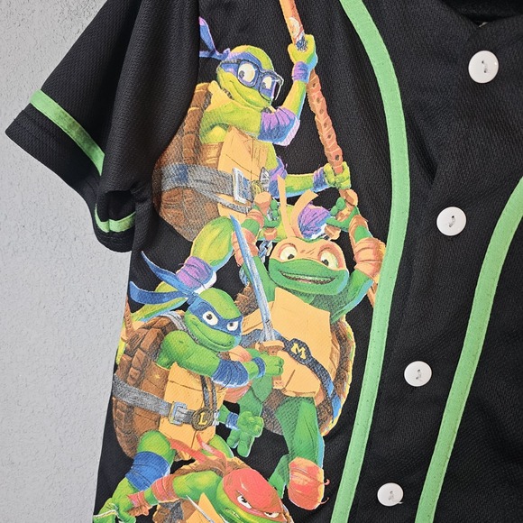 TMNT Teenage Mutant Ninja Turtles Jersey Shirt Boys Youth Sz 14 16 Graphic Top - Picture 5 of 14